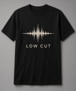 Low Cut Sound Wave unisex t-shirt in black with sharp audio waveform