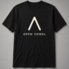 Open Vowel Phonetic Symbol unisex t-shirt in black with bold phonetic open-vowel symbol