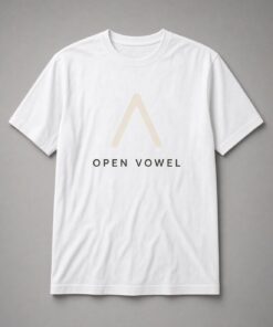 Open Vowel Phonetic Symbol unisex t-shirt in white with bold phonetic open-vowel symbol